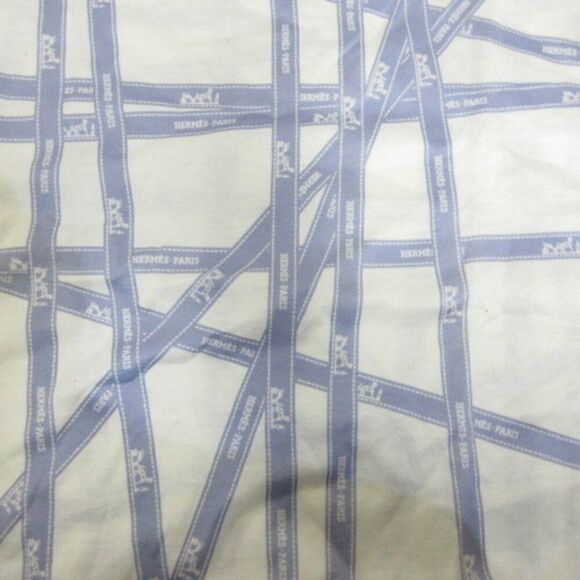 Hermès Paris Blue and White Bolduc Ribbon Print T-Shirt - Made in France, Size M - Picture 3 of 5